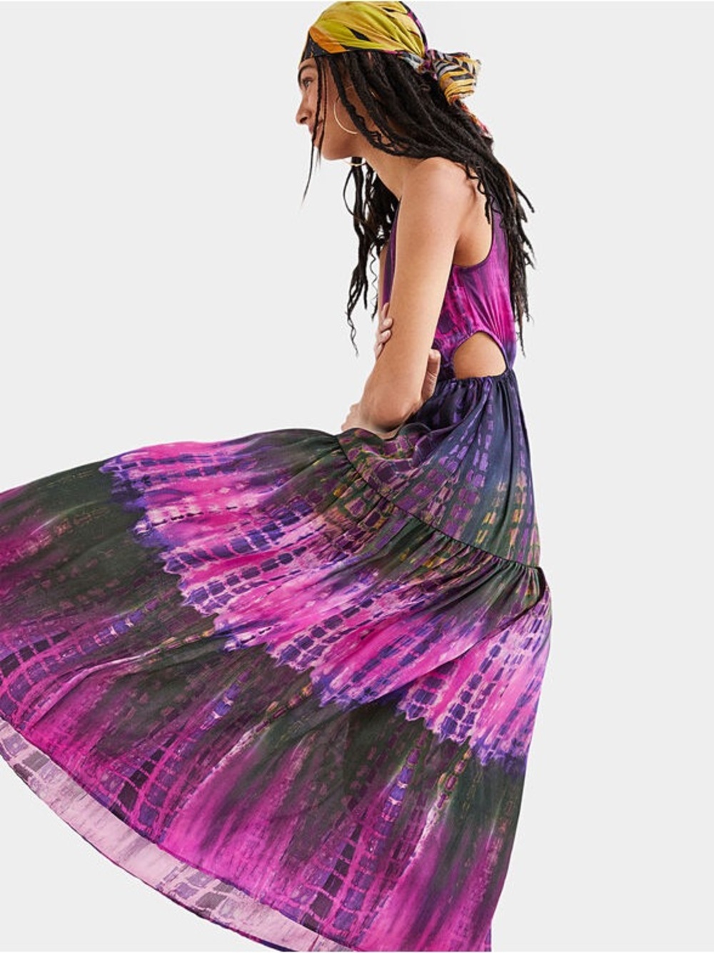 Desigual Tie-Dye Cut Out Maxi Dress - Picture 2 of 5